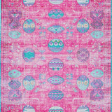 Ultra Soft Area Rug, Non Slip, Stain Resistant, Washable Area Rugs for Living Room, Bedroom, Eclectic Colorful Egg Imagery(Pink)