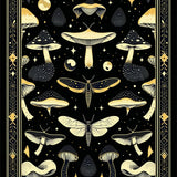 Witchy Earthy Mushroom Motif(Black)