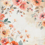 Ultra Soft Area Rug, Non Slip, Stain Resistant, Washable Area Rugs for Living Room, Bedroom, Elegant Peach Floral Rug with Artistic Flower Arrangement for Home(Ivory)