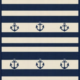 Ultra Soft Area Rug, Non Slip, Stain Resistant, Washable Area Rugs for Living Room, Bedroom, Classic Maritime Anchor Pattern(Blue)