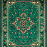 Ultra Soft Area Rug, Non Slip, Stain Resistant, Washable Area Rugs for Living Room, Bedroom, Rustic Warm Toned Tribal Motif(Green)