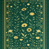 Ultra Soft Area Rug, Non Slip, Stain Resistant, Washable Area Rugs for Living Room, Bedroom, Eclectic Insect Botanical Motif(Green)