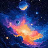 Engaging Celestial Body Artwork(Blue)