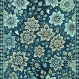 Ultra Soft Area Rug, Non Slip, Stain Resistant, Washable Area Rugs for Living Room, Bedroom, Washable Floral Area Rug for Dining Room Decor(Blue)
