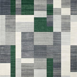 Ultra Soft Area Rug, Non Slip, Stain Resistant, Washable Area Rugs for Living Room, Bedroom, Contemporary Abstract Green Palette(Gray)