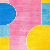 Ultra Soft Area Rug, Non Slip, Stain Resistant, Washable Area Rugs for Living Room, Bedroom, Cheerful Child-Friendly Pattern(Pink)