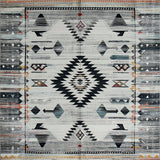 Ultra Soft Area Rug, Non Slip, Stain Resistant, Washable Area Rugs for Living Room, Bedroom, Chic Southwest Inspired Design(Gray)