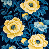 Ultra Soft Area Rug, Non Slip, Stain Resistant, Washable Area Rugs for Living Room, Bedroom, Elegant Blue Tones Flower Motif(Blue)