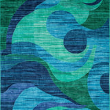 Contemporary Bold Swirling Elements(Blue)