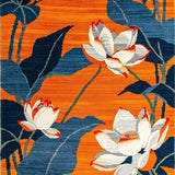Ultra Soft Area Rug, Non Slip, Stain Resistant, Washable Area Rugs for Living Room, Bedroom, Dynamic Nature-Themed Motif(Orange)