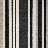 Ultra Soft Area Rug, Non Slip, Stain Resistant, Washable Area Rugs for Living Room, Bedroom, Onyx & Linen Stripe Woven Rug, Stylish Hallway Accent Carpet(Black)