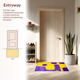 Ultra Soft Area Rug, Non Slip, Stain Resistant, Washable Area Rugs for Living Room, Bedroom, Whimsical Plush Graphic Accent(Yellow)