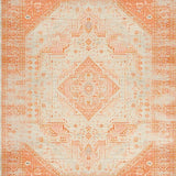 Ultra Soft Area Rug, Non Slip, Stain Resistant, Washable Area Rugs for Living Room, Bedroom, Sophisticated Distressed Floral Theme(Orange)