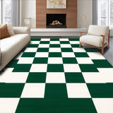 Ultra Soft Area Rug, Non Slip, Stain Resistant, Washable Area Rugs for Living Room, Bedroom, Trendy Symmetrical Green Pattern(Green)