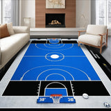 Dynamic Black and White Court Print(Blue)
