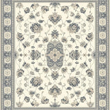 Artistic Beige and Smoke Patterned Area with Ornate Geometric Floral Motifs(Beige)