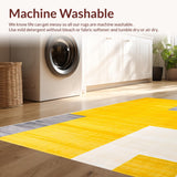Ultra Soft Area Rug, Non Slip, Stain Resistant, Washable Area Rugs for Living Room, Bedroom, Vibrant Modern Geometric Composition(Yellow)