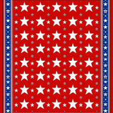 Independence Day Patriotic Area Rug with Bold Star Pattern(Red)