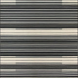 Ultra Soft Area Rug, Non Slip, Stain Resistant, Washable Area Rugs for Living Room, Bedroom, Sleek Black and Bone Stripes(Black)