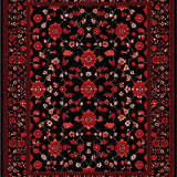 Ultra Soft Area Rug, Non Slip, Stain Resistant, Washable Area Rugs for Living Room, Bedroom, Lush Traditional Black and Burgundy(Black)