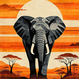 Ultra Soft Area Rug, Non Slip, Stain Resistant, Washable Area Rugs for Living Room, Bedroom, Vibrant Elephant Silhouette Design(Orange)