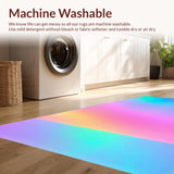 Ultra Soft Area Rug, Non Slip, Stain Resistant, Washable Area Rugs for Living Room, Bedroom, Pastel Rainbow Shaggy Nursery Playroom Rug(Pink)