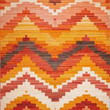 Ultra Soft Area Rug, Non Slip, Stain Resistant, Washable Area Rugs for Living Room, Bedroom, Vibrant Textured Folk Motif(Orange)