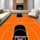 Ultra Soft Area Rug, Non Slip, Stain Resistant, Washable Area Rugs for Living Room, Bedroom, Energetic Playful Court Design(Orange)