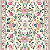 Ultra Soft Area Rug, Non Slip, Stain Resistant, Washable Area Rugs for Living Room, Bedroom, Lively Earth Tone Floral Accents(Ivory)
