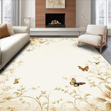 Abstract Butterfly Floral Beige Bloom Motif Area(Beige)