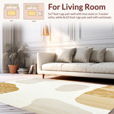 Ultra Soft Area Rug, Non Slip, Stain Resistant, Washable Area Rugs for Living Room, Bedroom, Modern Speckled Beige Area with Abstract Animal Inspired Design(Beige)