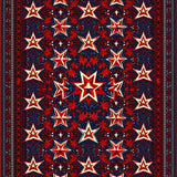 Ultra Soft Area Rug, Non Slip, Stain Resistant, Washable Area Rugs for Living Room, Bedroom, Red Blue Pentagram Kitchen Absorbent Mat(Red)