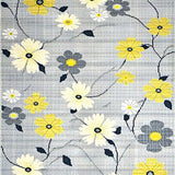 Ultra Soft Area Rug, Non Slip, Stain Resistant, Washable Area Rugs for Living Room, Bedroom, Cozy Textured Floral Arrangement(Gray)