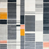 Ultra Soft Area Rug, Non Slip, Stain Resistant, Washable Area Rugs for Living Room, Bedroom, Contemporary Abstract Monochrome Aesthetic(Gray)