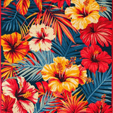 Ultra Soft Area Rug, Non Slip, Stain Resistant, Washable Area Rugs for Living Room, Bedroom, Stylish Tropical Garden Aesthetic(Red)