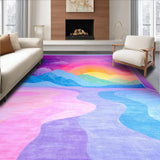 Ultra Soft Area Rug, Non Slip, Stain Resistant, Washable Area Rugs for Living Room, Bedroom, Whimsical Dreamy Spectrum Pattern(Purple)