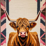 Ultra Soft Area Rug, Non Slip, Stain Resistant, Washable Area Rugs for Living Room, Bedroom, Colorful Rustic Cattle Art Print(Brown)