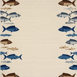 Vibrant Blue Marine Life Design(Beige)