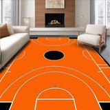 Ultra Soft Area Rug, Non Slip, Stain Resistant, Washable Area Rugs for Living Room, Bedroom, Energetic Orange and Black Design(Orange)