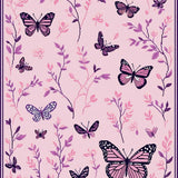 Ultra Soft Area Rug, Non Slip, Stain Resistant, Washable Area Rugs for Living Room, Bedroom, Enchanting Butterfly Dreamscape(Pink)