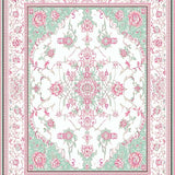 Ultra Soft Area Rug, Non Slip, Stain Resistant, Washable Area Rugs for Living Room, Bedroom, Ornate Floral Fluffy for Nursery(White)
