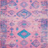Ultra Soft Area Rug, Non Slip, Stain Resistant, Washable Area Rugs for Living Room, Bedroom, Elegant Retro Linear Aesthetics(Pink)
