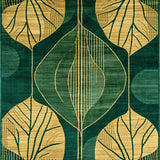 Ultra Soft Area Rug, Non Slip, Stain Resistant, Washable Area Rugs for Living Room, Bedroom, Leaf Design(Green)
