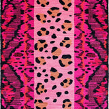 Ultra Soft Area Rug, Non Slip, Stain Resistant, Washable Area Rugs for Living Room, Bedroom, Chic Whimsical Animal Print Style(Pink)