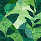 Nature Inspired Leaf Motif with Abstract Botanical Design(Green)