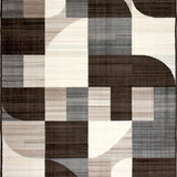 Ultra Soft Area Rug, Non Slip, Stain Resistant, Washable Area Rugs for Living Room, Bedroom, Sophisticated Linear Geometry Composition(Beige)