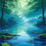 Delightful Cartoonish Pond Elements(Blue)