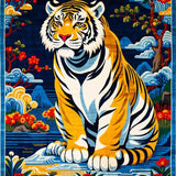Ultra Soft Area Rug, Non Slip, Stain Resistant, Washable Area Rugs for Living Room, Bedroom, Ethnic Colorful Animal Print(Blue)