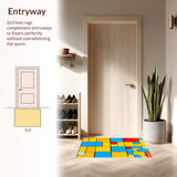 Ultra Soft Area Rug, Non Slip, Stain Resistant, Washable Area Rugs for Living Room, Bedroom, Interactive Educational Color Spectrum(Blue)