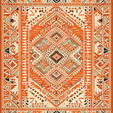 Ultra Soft Area Rug, Non Slip, Stain Resistant, Washable Area Rugs for Living Room, Bedroom, Dynamic Orange Geometric Shapes(Orange)